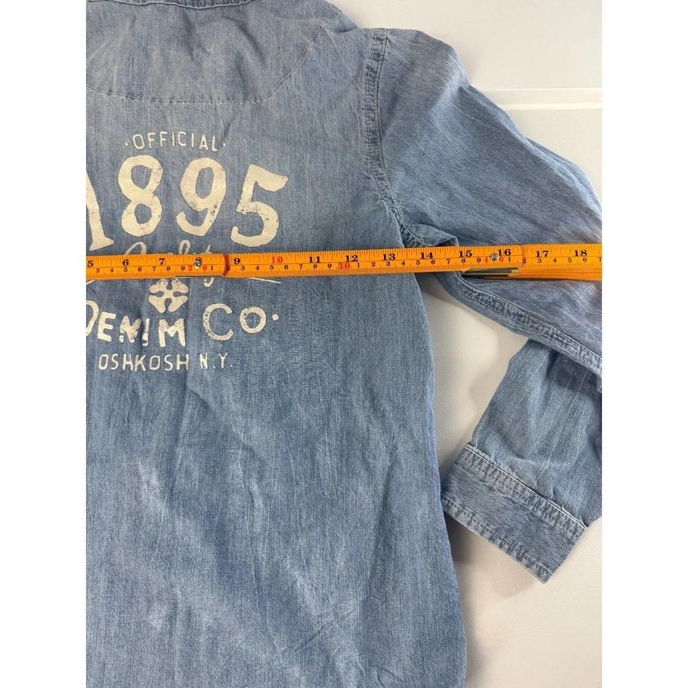 OskKosh B'gosh Western Peral Snap Chambray Youth Boys Shirt Size 10‎